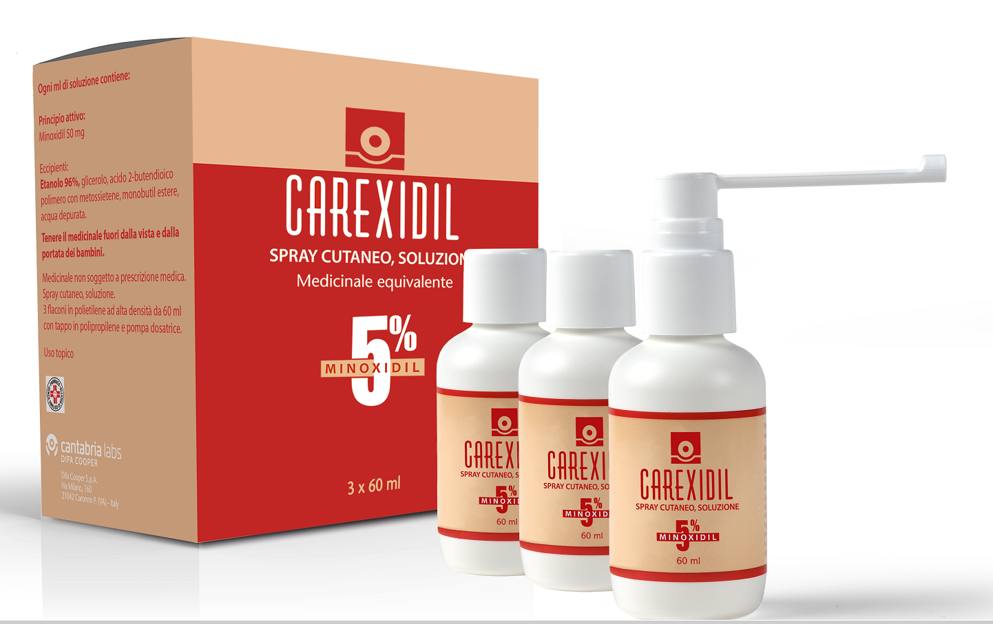 CAREXIDIL*3FL SOLUZ CUT 60ML5% - Parafarmacia Mostacciano