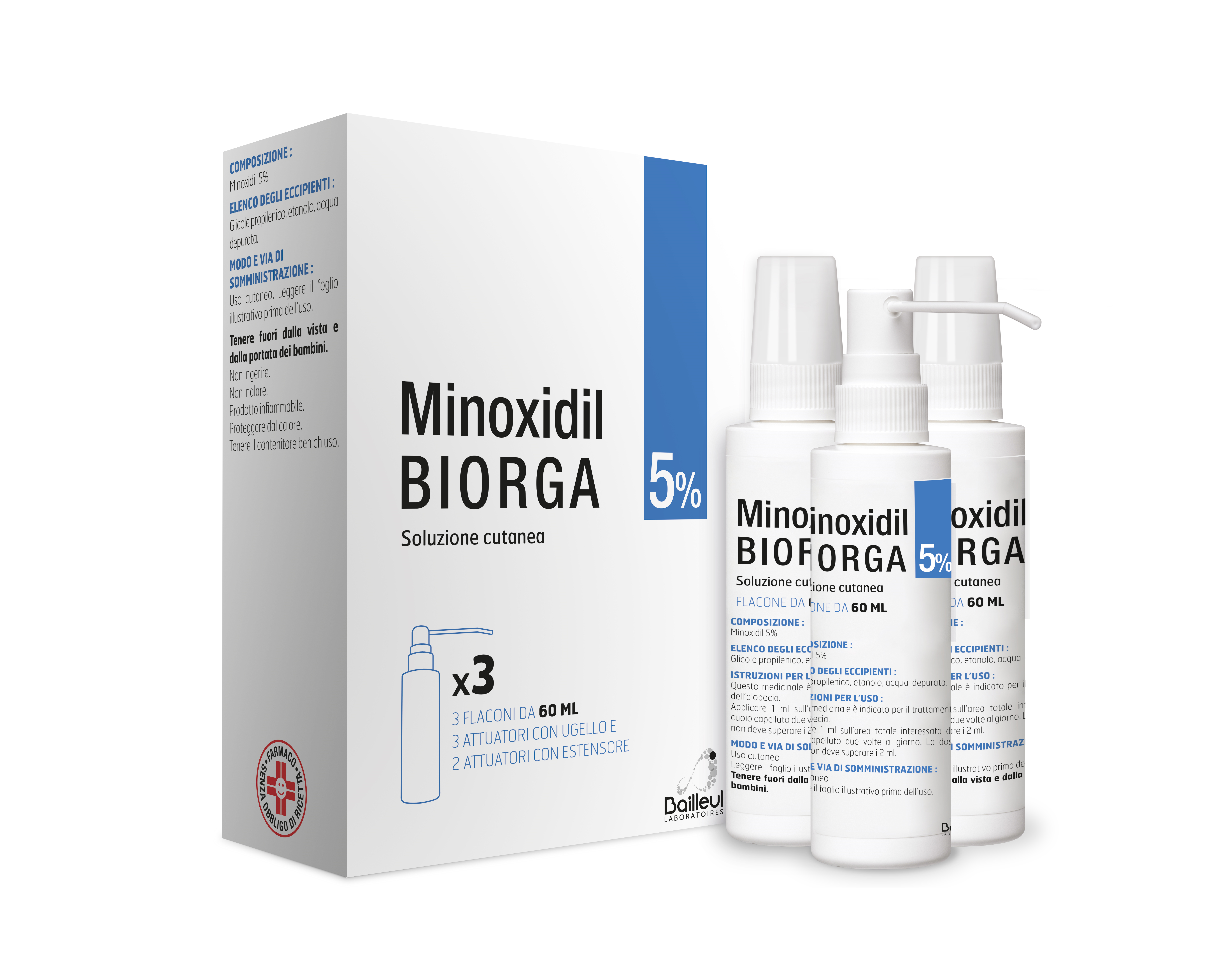 MINOXIDIL BIORGA*SOL CUT 3FL5% - Parafarmacia Mostacciano