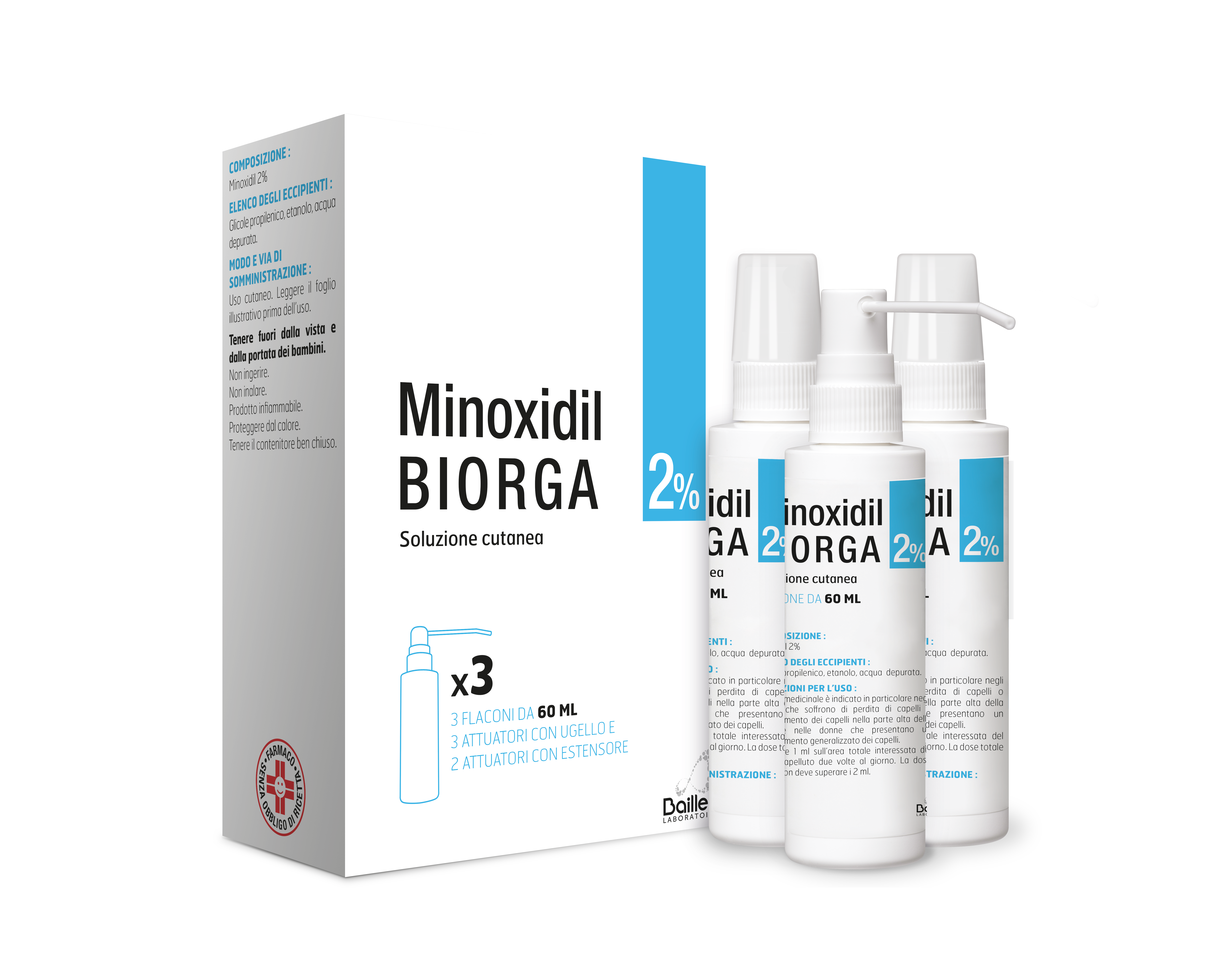 MINOXIDIL BIORGA*SOL CUT 3FL2% - Parafarmacia Mostacciano
