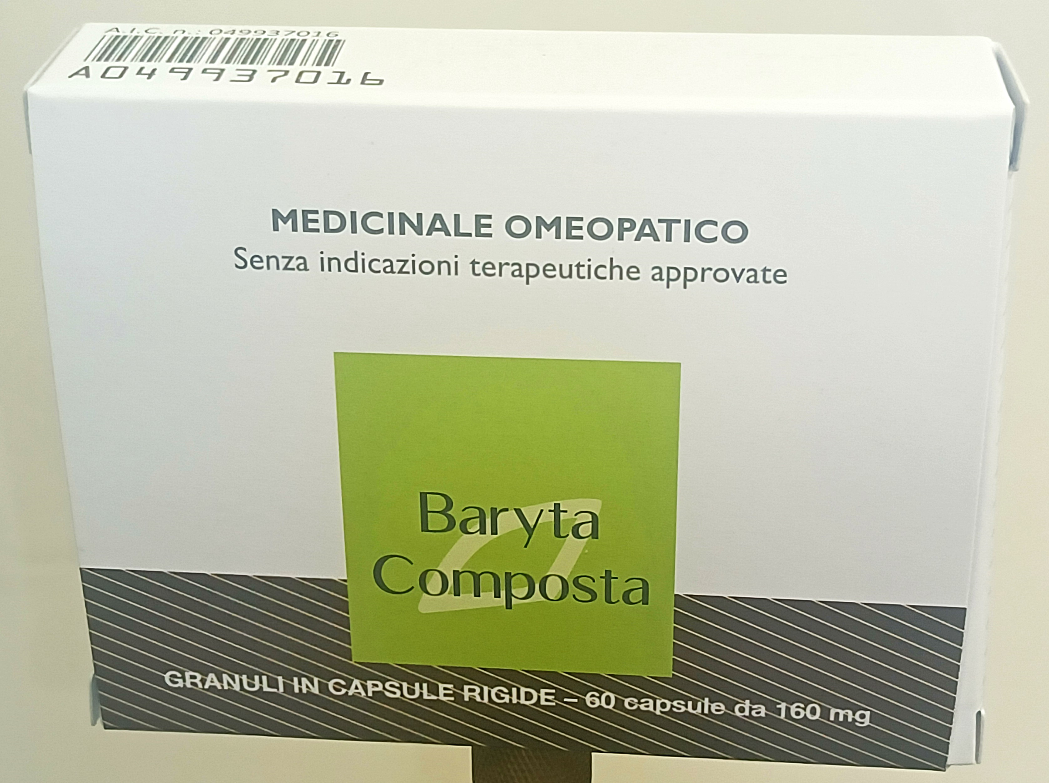 BARYTA COMPOSTA*60CPS 160MG - Parafarmacia Mostacciano