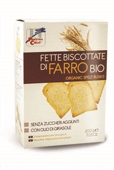 FSC FETTE BISCOTTATE DI FARRO BIO SENZA ZUCCHERI AGGIUNTI CON OLIO DI GIRASOLE SENZA OLIO DI PALMA 200 G - Parafarmacia Mostacciano