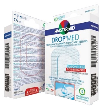 MEDICAZIONE COMPRESSA AUTOADESIVA DERMOATTIVA IPOALLERGENICA AERATA MASTER-AID DROP MED 10X6 5 PEZZI - Parafarmacia Mostacciano