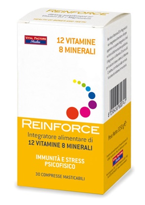 REINFORCE 12 VITAMINE + 8 MINERALI 30 COMPRESSE MASTICABILI - Parafarmacia Mostacciano