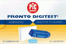 LANCETTE PUNGIDITO PIC DIGITEST GAUGE 28 25 PEZZI + 25 TAMPONCINI ASSORBENTI - Parafarmacia Mostacciano