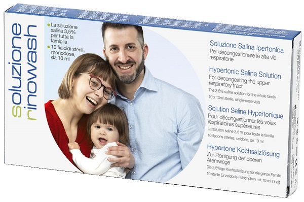 RINOWASH SOLUZIONE SALINA IPERTONICA PER PULIZIA NASO 10 FIALE RICHIUDIBILI X 10 ML - Parafarmacia Mostacciano