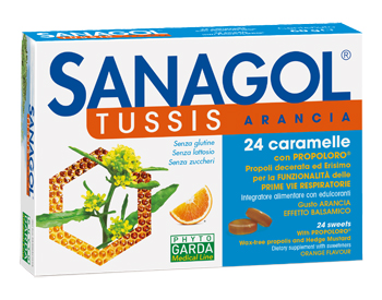 SANAGOL TUSSIS ARANCIA 24 CARAMELLE - Parafarmacia Mostacciano