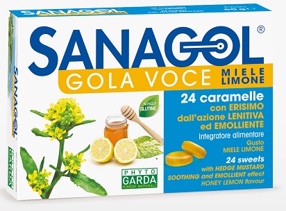 SANAGOL GOLA VOCE MIELE LIMONE 24 CARAMELLE - Parafarmacia Mostacciano