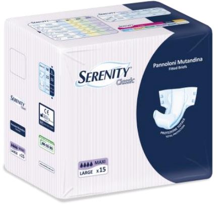PANNOLONE PER INCONTINENZA A MUTANDINA SERENITY CLASSIC FORMATO MAXI TAGLIA LARGE 15 PEZZI - Parafarmacia Mostacciano
