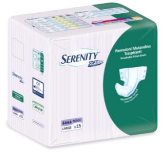 PANNOLONE PER INCONTINENZA SERENITY SOFTDRY FORMATO MAXI TAGLIA LARGE 15 PEZZI - Parafarmacia Mostacciano