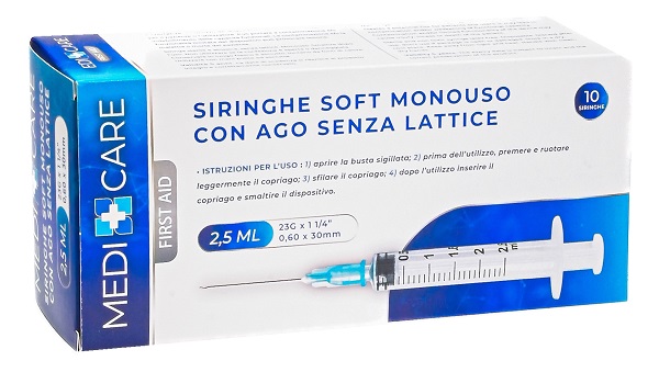 SIRINGA SOFT CAPACITA' 2,5ML AGO GAUGE 23 CONFEZIONE 10 PEZZI - Parafarmacia Mostacciano