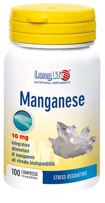 LONGLIFE MANGANESE 10 MG 100 COMPRESSE - Parafarmacia Mostacciano