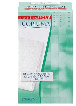 GARZA COMPRESSA IDROFILA ICOPIUMA 18X40CM 12 PEZZI - Parafarmacia Mostacciano