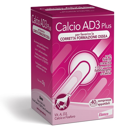CALCIO AD3 SOLUBILE SVILUPPO 40 COMPRESSE ALTAMENTE APPETIBILI - Parafarmacia Mostacciano