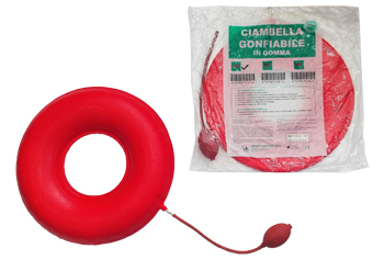 CIAMBELLA GONFIABILE PER INVALIDI IN GOMMA ROSSA TEAM DELUXE CON POMPA 40CM DIAMETRO - Parafarmacia Mostacciano