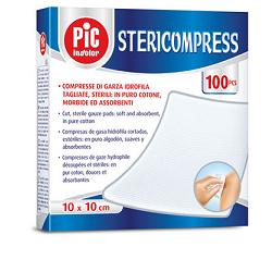 GARZA COMPRESSA IDROFILA PIC STERICOMPRESS 10X10 CM 4 BUSTE  25 PEZZI - Parafarmacia Mostacciano