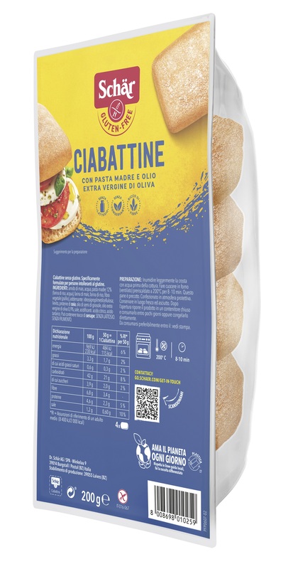 SCHAR CIABATTINA PANE 200 G - Parafarmacia Mostacciano