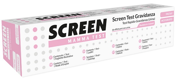 TEST PRECOCE CHE RILEVA L'ORMONE HCG NELL'URINA INDIVIDUANDO LO STATO DI GRAVIDANZA 1 PEZZO SCREEN MAMMA TEST GRAVIDANZA - Parafarmacia Mostacciano