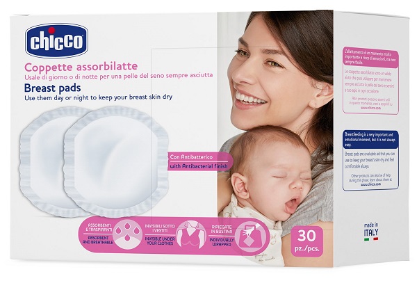 CHICCO COPPETTA ASSORBILATTE ANTIBATTERICA 30 PEZZI - Parafarmacia Mostacciano
