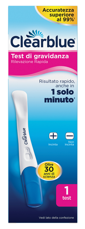 TEST DI GRAVIDANZA CLEARBLUE RILEVAZIONE RAPIDA 1 PEZZO - Parafarmacia Mostacciano