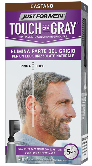 JUST FOR MEN TOUCH OF GRAY CASTANO 40 G - Parafarmacia Mostacciano