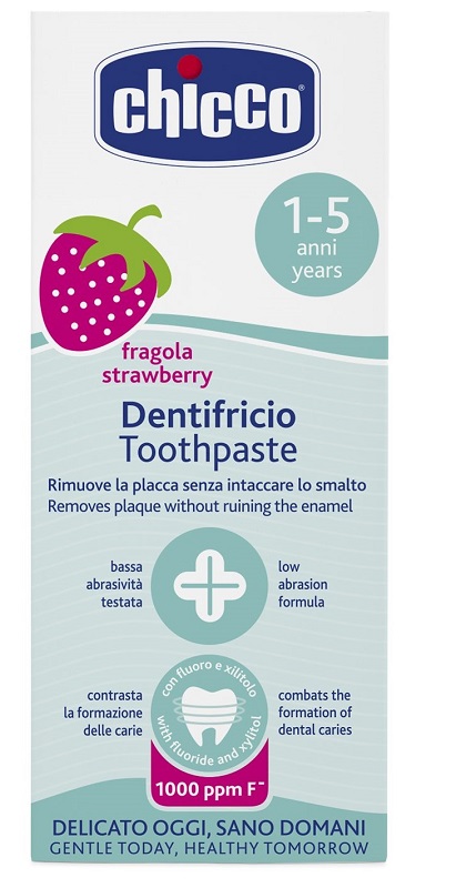 CHICCO DENTIFRICIO FRAGOLA 50 ML 12M+ CON FLUORO - Parafarmacia Mostacciano