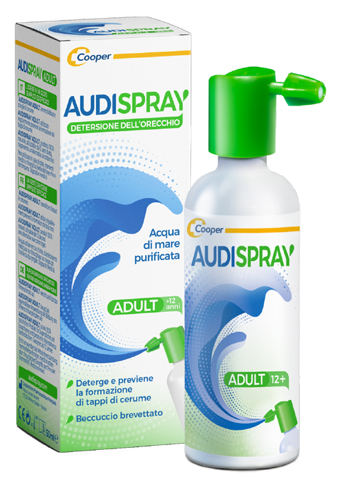 AUDISPRAY ADULT 12+ SOLUZIONE DI ACQUA DI MARE IPERTONICA SPRAY SENZA GAS DETERSIONE ORECCHIO 50ML - Parafarmacia Mostacciano