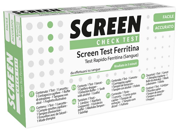 TEST RAPIDO PER L'INDIVIDUAZIONE DI FERRITINA NEL SANGUE PER L'ANEMIA DA CARENZA DI FERRO SCREEN CHECK TEST ANEMIA/FERRITINA - Parafarmacia Mostacciano