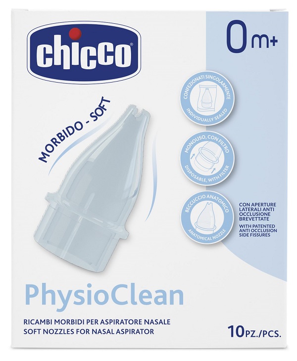 RICAMBI MORBIDI PER ASPIRATORE NASALE CHICCO PHYSIOCLEAN - Parafarmacia Mostacciano