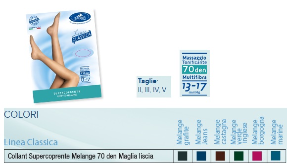 SAUBER COLLANT 70 DENARI SUPER COPRENTE MAGLIA LISCIA MELANGE JEANS 4 LINEA CLASSICA - Parafarmacia Mostacciano
