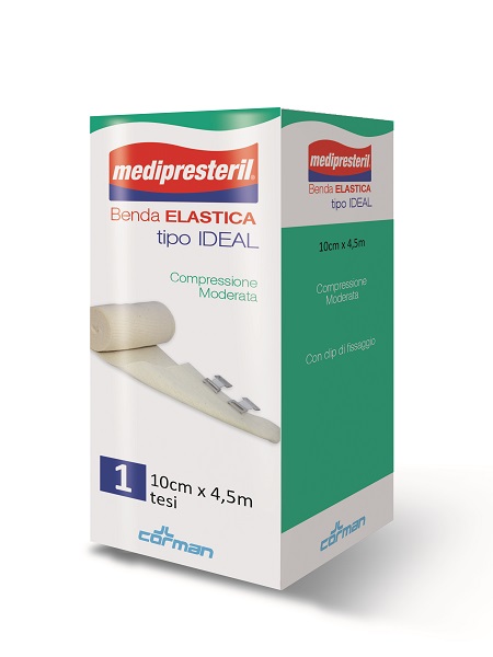 BENDA ELASTICA MEDIPRESTERIL IDEAL COMPRESSIONE MODERATA M4,5X10CM TESI - Parafarmacia Mostacciano