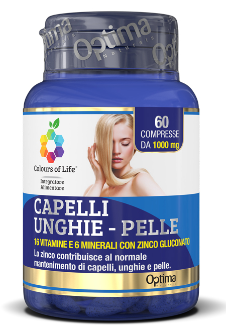 COLOURS OF LIFE CAPELLI UNGHIE PELLE 60 COMPRESSE 1000 MG - Parafarmacia Mostacciano
