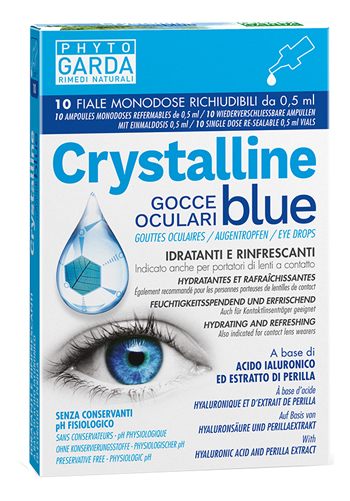 CRYSTALLINE BLUE GOCCE OCULARI MONODOSE 10 FIALE 0,5 ML - Parafarmacia Mostacciano