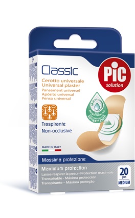 CEROTTO PIC CLASSIC 19X72 MM ANTIBATTERICO 20 PEZZI - Parafarmacia Mostacciano