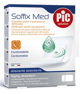 CEROTTO PIC SOFFIX MED IN TNT CON TAMPONE CENTRALE ASSORBENTE STERILE MONOUSO STERILE 25X10 CM ANTIBATTERICO 3 PEZZI - Parafarmacia Mostacciano