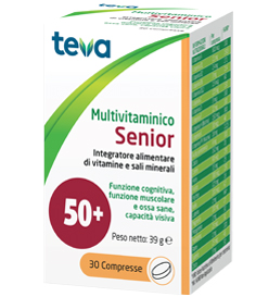 MULTIVITAMINICO SENIOR TEVA 30 COMPRESSE 39 G - Parafarmacia Mostacciano