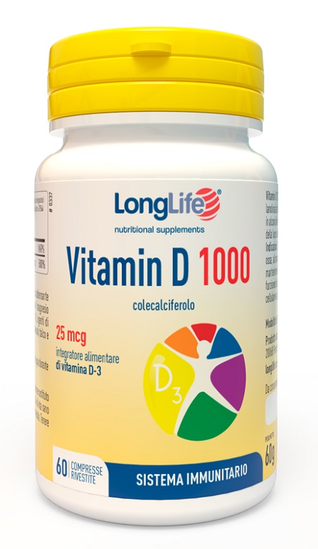 LONGLIFE VITAMINA D3 1000UI 60 COMPRESSE - Parafarmacia Mostacciano
