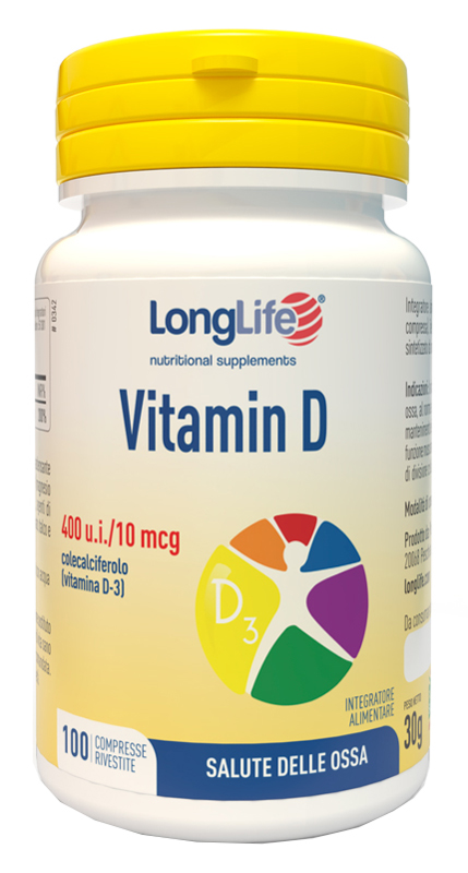 LONGLIFE VITAMINA D3 400UI 100 COMPRESSE - Parafarmacia Mostacciano