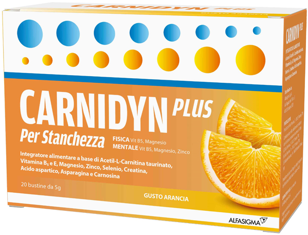 CARNIDYN PLUS 20 BUSTINE DA 5 G GUSTO ARANCIA - Parafarmacia Mostacciano