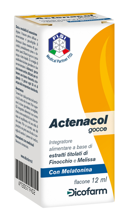ACTENACOL GOCCE 12 ML CON MELATONINA - Parafarmacia Mostacciano