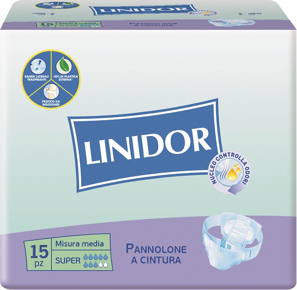 PANNOLONE LINIDOR SUPER PANNOLINO A CINTURA MM 15 PEZZI - Parafarmacia Mostacciano