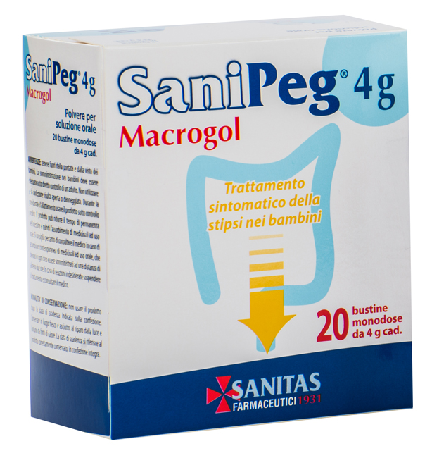 SANIPEG MACROGOL POLVERE PER SOLUZIONE ORALE 20 BUSTINE 4 G - Parafarmacia Mostacciano