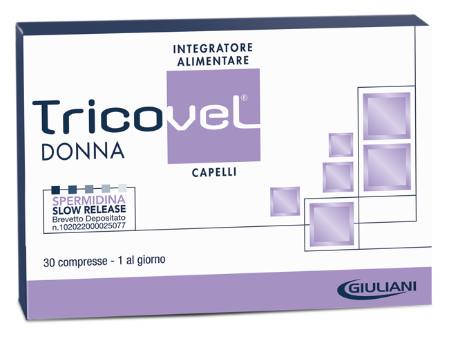 TRICOVEL DONNA INTEGRATORE ALIMENTARE CON NUTRIENTI SPECIFICI PER CAPELLI 30 COMPRESSE - Parafarmacia Mostacciano