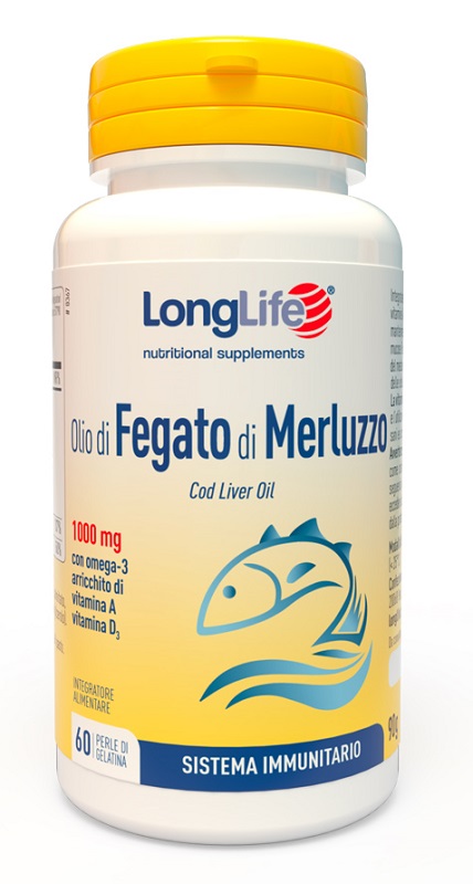 LONGLIFE OLIO FEGATO MERLUZZO 1000 MG 60 PERLE - Parafarmacia Mostacciano