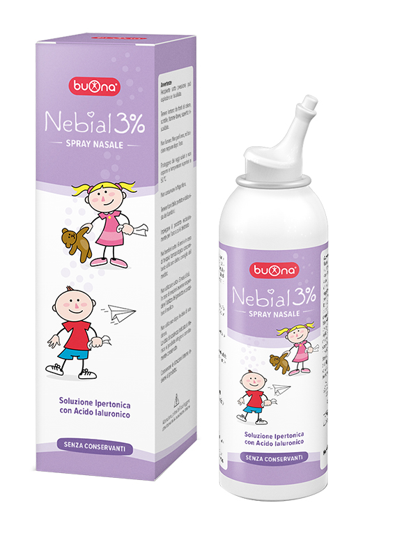 NEBIAL SOLUZIONE SALINA IPERTONICA DI SODIO CLORURO AL 3% CON ACIDO IALURONICO SPRAY NASALE 100 ML - Parafarmacia Mostacciano