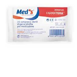 GARZA COMPRESSA IDROFILA MEDS FARMATEXA 12/8 10X10CM 25 PEZZI - Parafarmacia Mostacciano