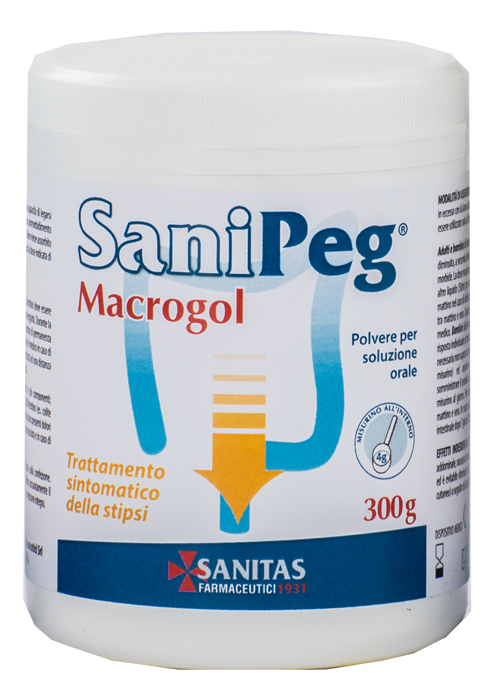 SANIPEG MACROGOL POLVERE PER SOLUZIONE ORALE BARATTOLO 300 G - Parafarmacia Mostacciano
