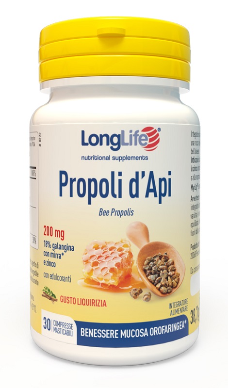 LONGLIFE PROPOLI D'API 30 COMPRESSE - Parafarmacia Mostacciano