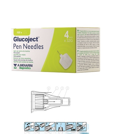 AGO PER PENNA DA INSULINA GLUCOJECT LUNGHEZZA 4 MM GAUGE 32 100 PEZZI - Parafarmacia Mostacciano