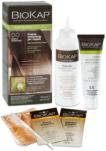 BIOKAP NUTRICOLOR 0,0 NEW CREMA SCHIARENTE TINTA TUBO + FLACONE - Parafarmacia Mostacciano