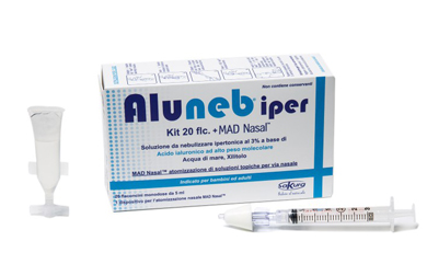 ALUNEB KIT SOLUZIONE IPERTONICA 3% 20 FLACONCINI + MAD NASAL ATOMIZZATORE - Parafarmacia Mostacciano